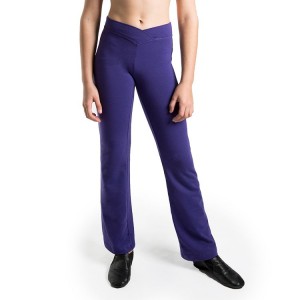 Kids' Bloch Carmel Hipster Front Pant Bottoms Deep Purple | USZDE70664