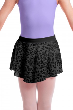 Kids' Bloch Chanelle Animal Printed Mesh Skirts Black | FUSUI72581