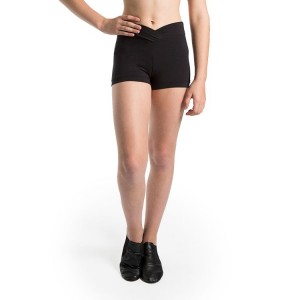 Kids' Bloch Chavelle Hipster Front Short Bottoms Black | ZUSNQ93454