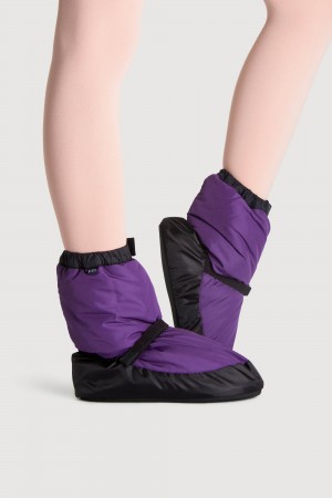 Kids' Bloch Children Warmup Booties Purple/Black | XUSGW98297