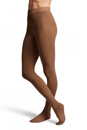 Kids' Bloch Contoursoft Footed Tight Cocoa | USQAV31137