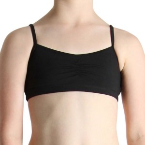 Kids' Bloch Gather Front Crop Tops Black | USZPD32806