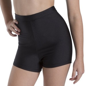 Kids' Bloch Harper High Waist Shiny Lycra Short Bottoms Black | DUSKV59169
