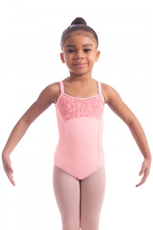 Kids' Bloch Kathrin Animal Printed Mesh Camisole Leotards Candy Pink | BUSSD58442