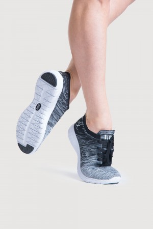 Kids' Bloch Omnia Lifestyle Sneakers Black/White | PUSER55502