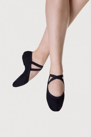 Kids' Bloch Performa Stretch Canvas Childrens Ballet Flats Black | EUSVG37409