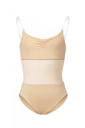 Kids' Bloch Sunna Mesh Panel Body Liner Underwear Sand | USEAH62279