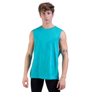 Men's Bloch Harris Relaxed Drop Arm Muscle Tops Jade | GUSEC60007