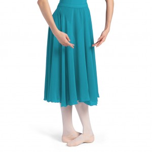 Women's Bloch Cambria Full Circle Chiffon Skirts Teal | USXMI94377