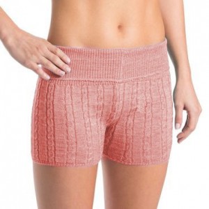 Women's Bloch Carezza Cable Knit Womens Fold Down Short Knitwear French Rose | EUSVG28798