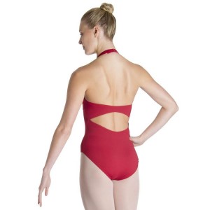 Women's Bloch Cinnamon Halter Leotards Red | USQCS66585