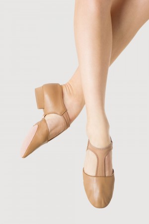 Women's Bloch Elastosplit Grecian Teaching Shoes Tan | BUSSO72211