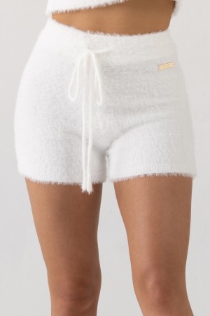 Women's Bloch Eyelash Knit Short Knitwear Cream | DUSVO25605