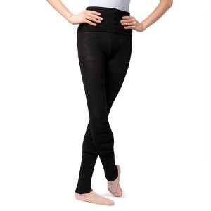Women's Bloch Full Length Roll Waist Womens Warmup Pant Knitwear Black | UUSND94491