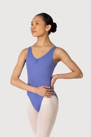 Women's Bloch Microlux™ Nyla Gather Front & Low Back Leotards Lunar | EUSVG58039