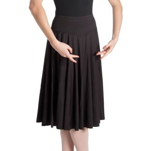 Women's Bloch Mirella Brianna Knee Length Circle Skirts Black | EUSVG71172