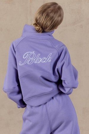 Women's Bloch Off-Duty Cropped Terry Zip Sweat Tops Heather | ZUSNQ95479