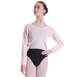 Women's Bloch Overt Cropped Long Sleeve Womens Sweater Knitwear Pink | YUSVQ29042