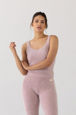 Women's Bloch Popcorn Stitch Camisole Knitwear Dusty Pink | EUSHC21393
