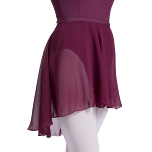 Women's Bloch Repertoire Asymmetrical Wrap Skirts Burgundy | ZUSNQ27971