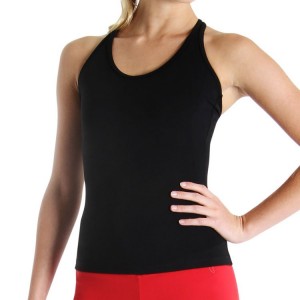 Women's Bloch T Back Singlet Tops Black | USICD99934
